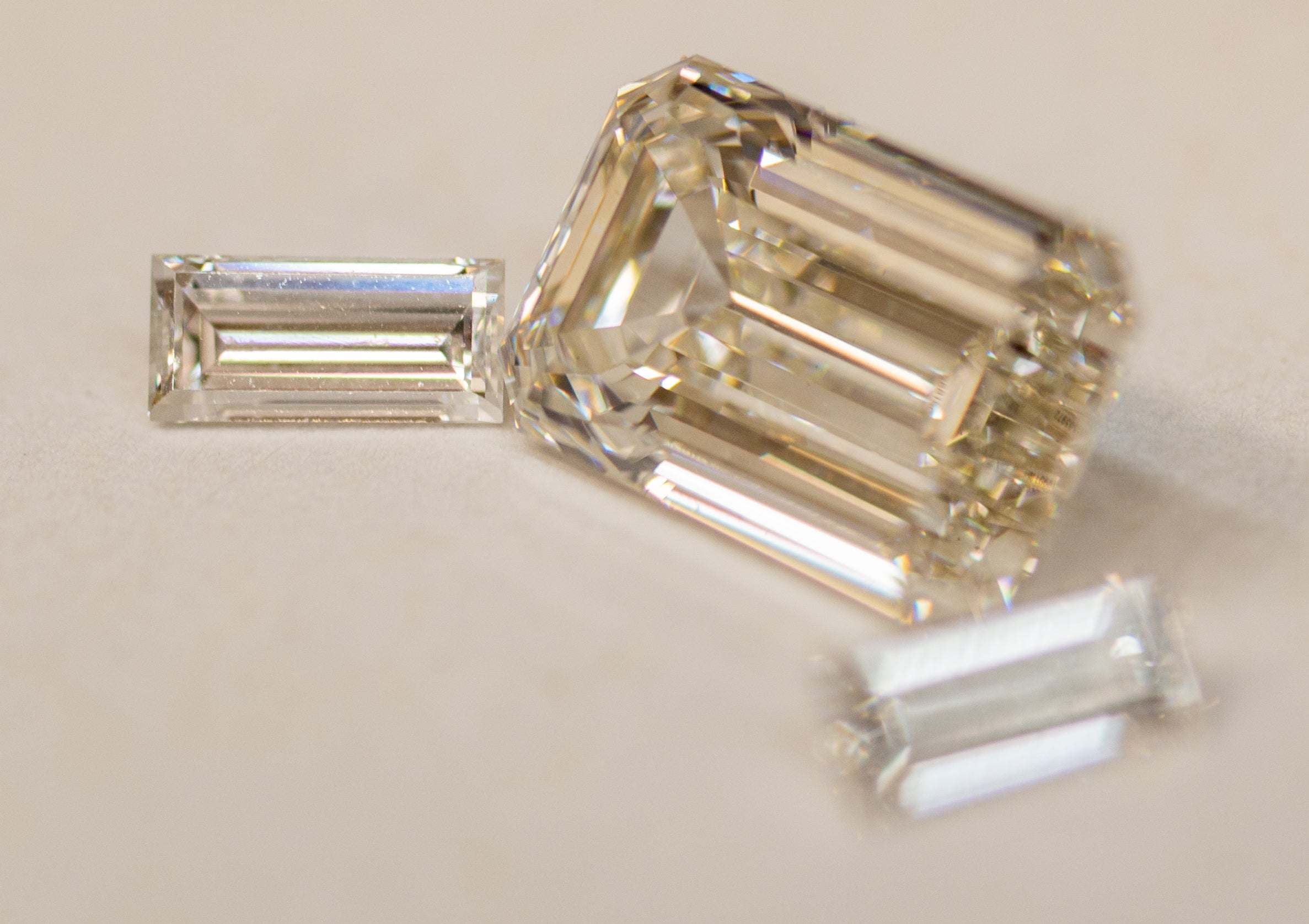 2 Carat Emerald Cut Lab-Grown Diamond Three-Stone Engagement Ring